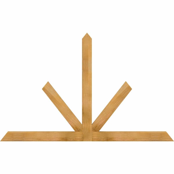 Ekena Millwork Saratoga Rough Sawn Timber Gable Bracket, Western Red Cedar, 72"W x 45"H x 2"D x 4"F, 15/12 Pitch GBW072X45X0204SAR00RWR - main